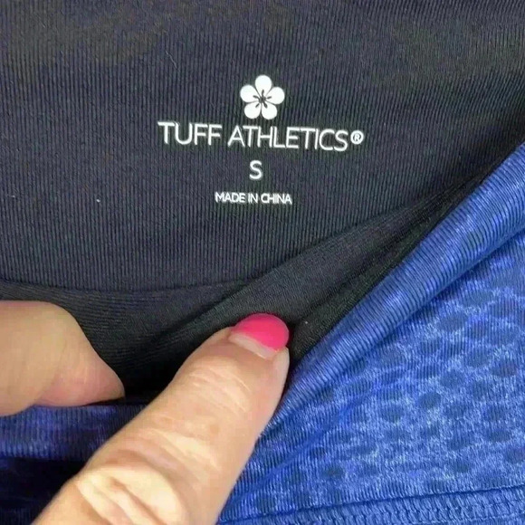 Tuff Athletics Women’s Leggings Blue Stretch Waistband Zip Pocket Pre-owned S - Picture 4 of 12